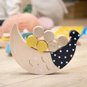 jeu d'adresse en bois à partir de 3 ans - Lune Badaboum - Fabrication artisanale française par Idébois Créations