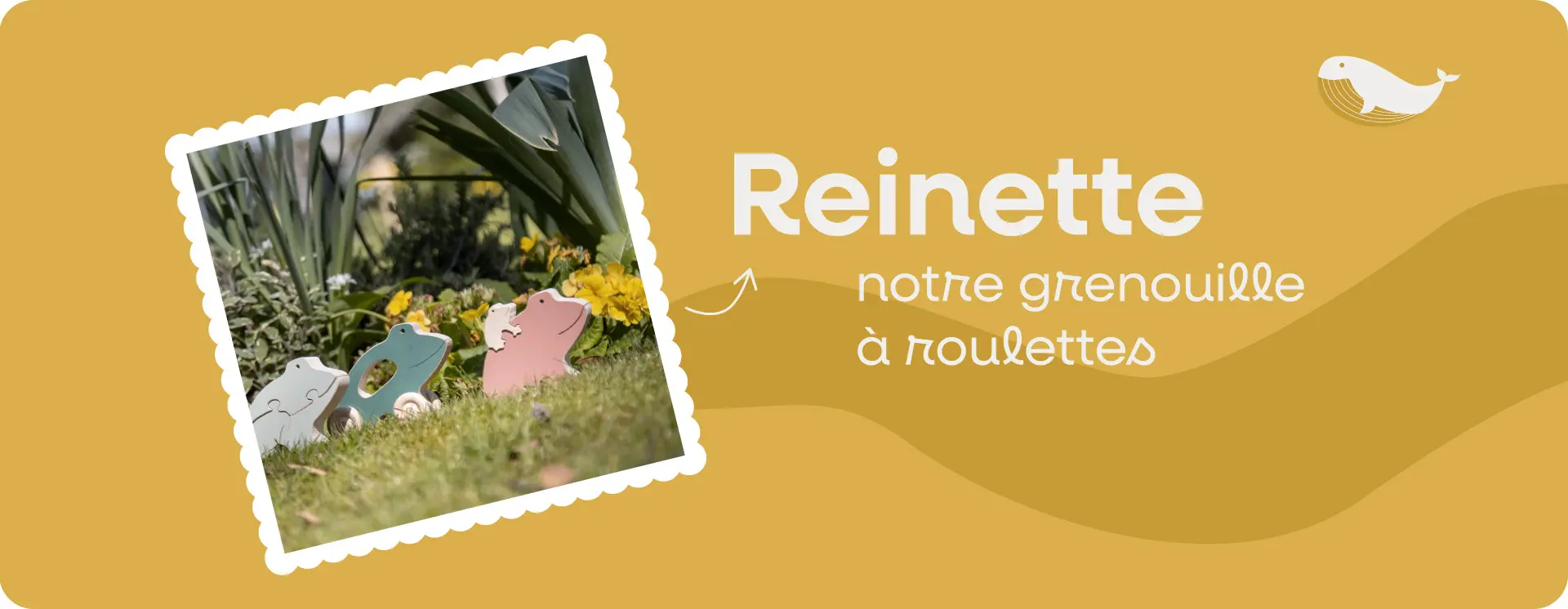 grenouille en bois à tirer pour les enfants