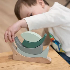 puzzle en bois escargot pour les bébés dès 18 mois - fabriqué en France